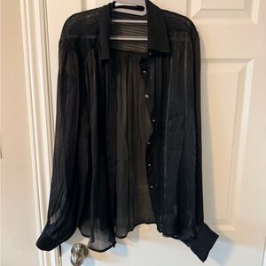 Commense Black Sheer Blouse